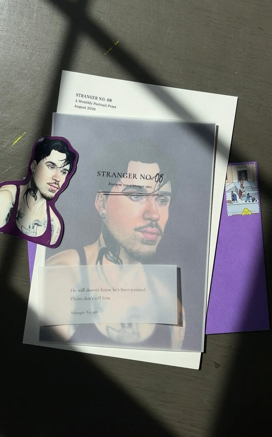 Picture of stranger no. 08 print with details included in envelope.